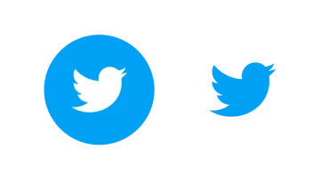 a blue twitter logo on a white background