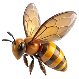 a bee on a white background