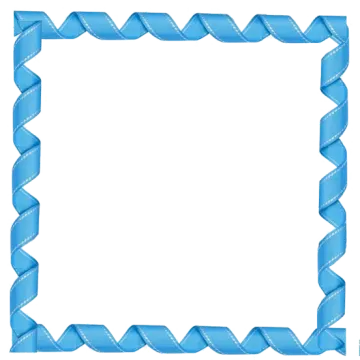 a blue ribbon frame on a white background