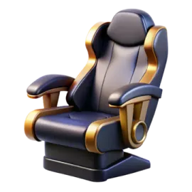 a black and gold massage chair