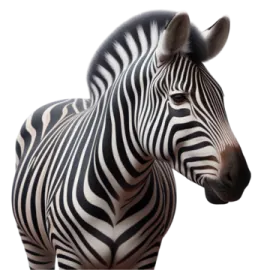 a zebra standing in front of a white background