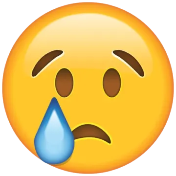 a crying smiley face with a tear on it