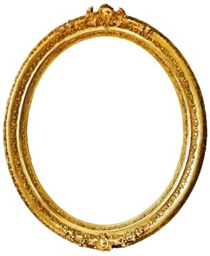 a gold frame on a white background