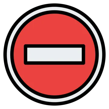 a no entry sign on a white background