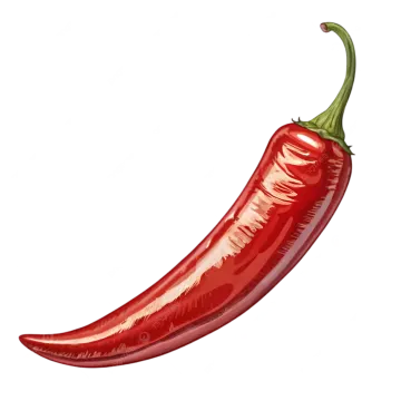 a red chili pepper on white background