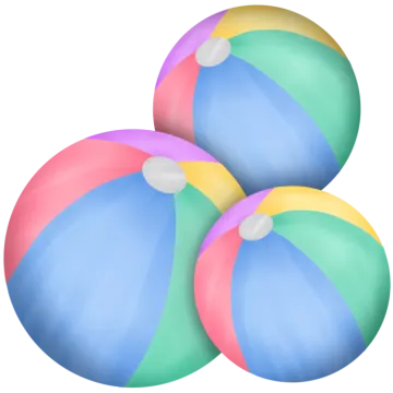 three beach balls on a white background