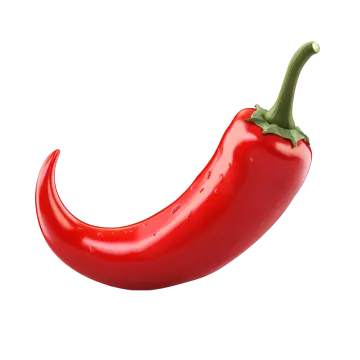 a red pepper on a white background