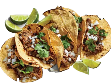 three taco chicken tacoss with lime and ci