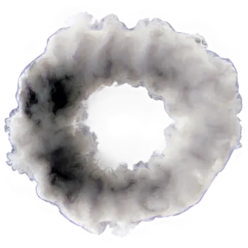 a circle of smoke on a white background
