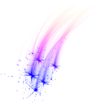 a white background with colorful lines and stars