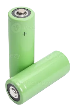 two green batteries on a white background
