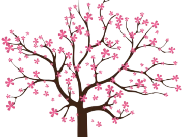 a tree with pink flowers on it