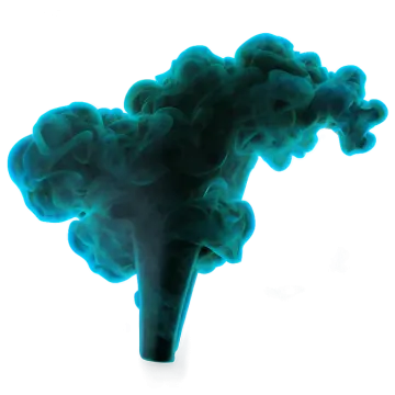 the smoke is blue and green
