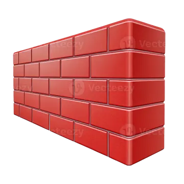 a red brick wall on a white background