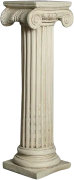 a white marble pedestal with an ornate design