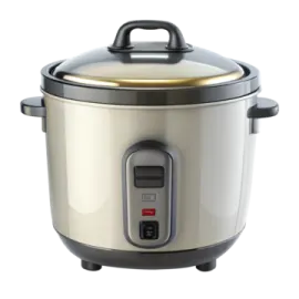 an electric rice cooker on a white background