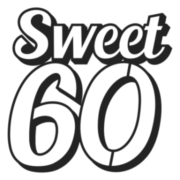 a black and white sign that says sweet 60