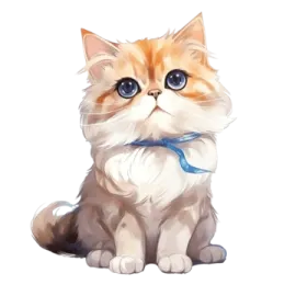 a drawing of a cat with blue eyes