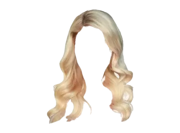 a blonde wig on a white background