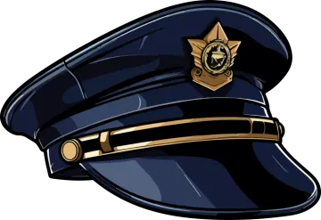 a police hat with a badge on it