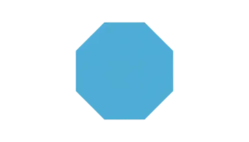 a blue pentagon on a white background