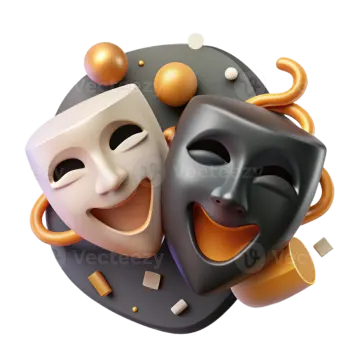 two masks in the shape of a circle