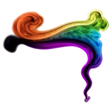 a rainbow colored smoke swirl
