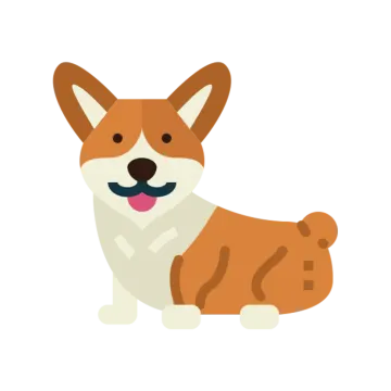 a brown and white dog with its tongue sticking out