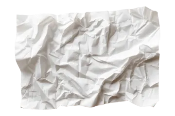 white crumpled paper on a white background