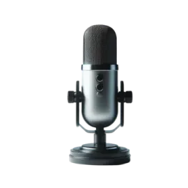 a microphone on a white background