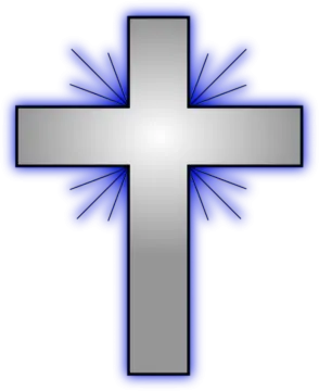 a cross on a white background