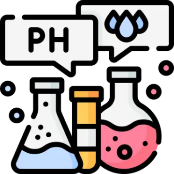 a set of laboratory equipment with speech bubbles