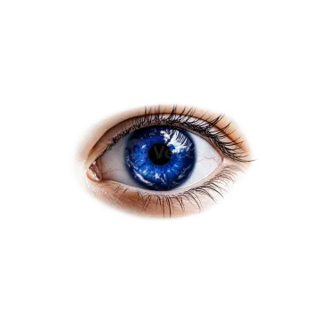 a blue eye with the earth in the pupil