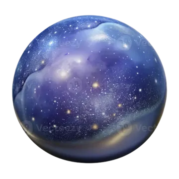 a blue sphere with stars on it