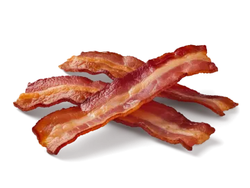 bacon on a white background