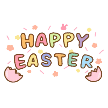 the words happy easter are painted in different colors