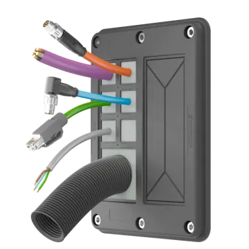 a black box with wires and connectors