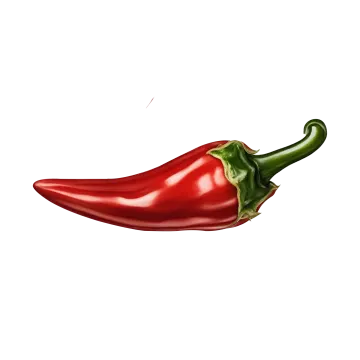 a red pepper on a white background