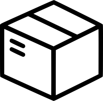 a black and white icon of a box