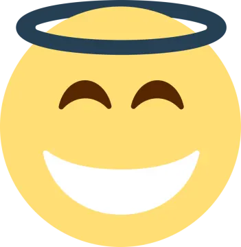a smiley face with an angel halo around it