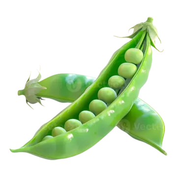 green peas on a white background
