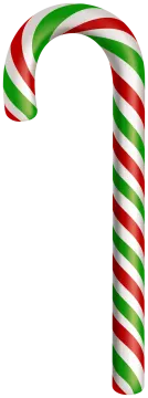 a candy cane with green and red stripes