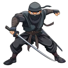 a ninja with a sword in his hand