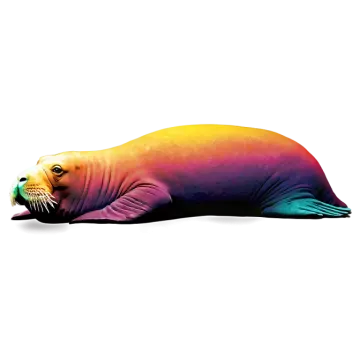 a seal is laying down on the ground