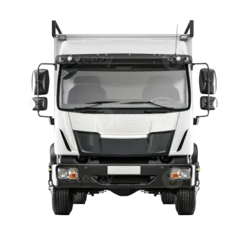 the front view of a white truck