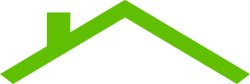 a green house icon on a white background