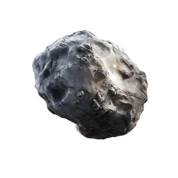 a black rock on a white background