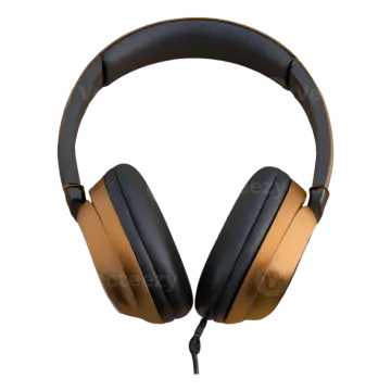a pair of headphones on a white background