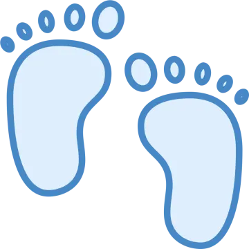 a pair of footprints on a white background
