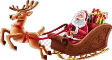 santa claus reindeer christmas tree, person riding a sled reindeer transparent transparent background png
